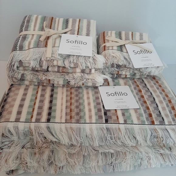 Felpinter Broken Stripe Combed Long Staple Cotton Bath Towel Set - Picture 3 of 16